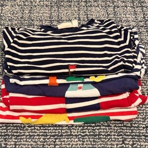Mini Boden Navy, White & Red Striped Long Sleeve Tee